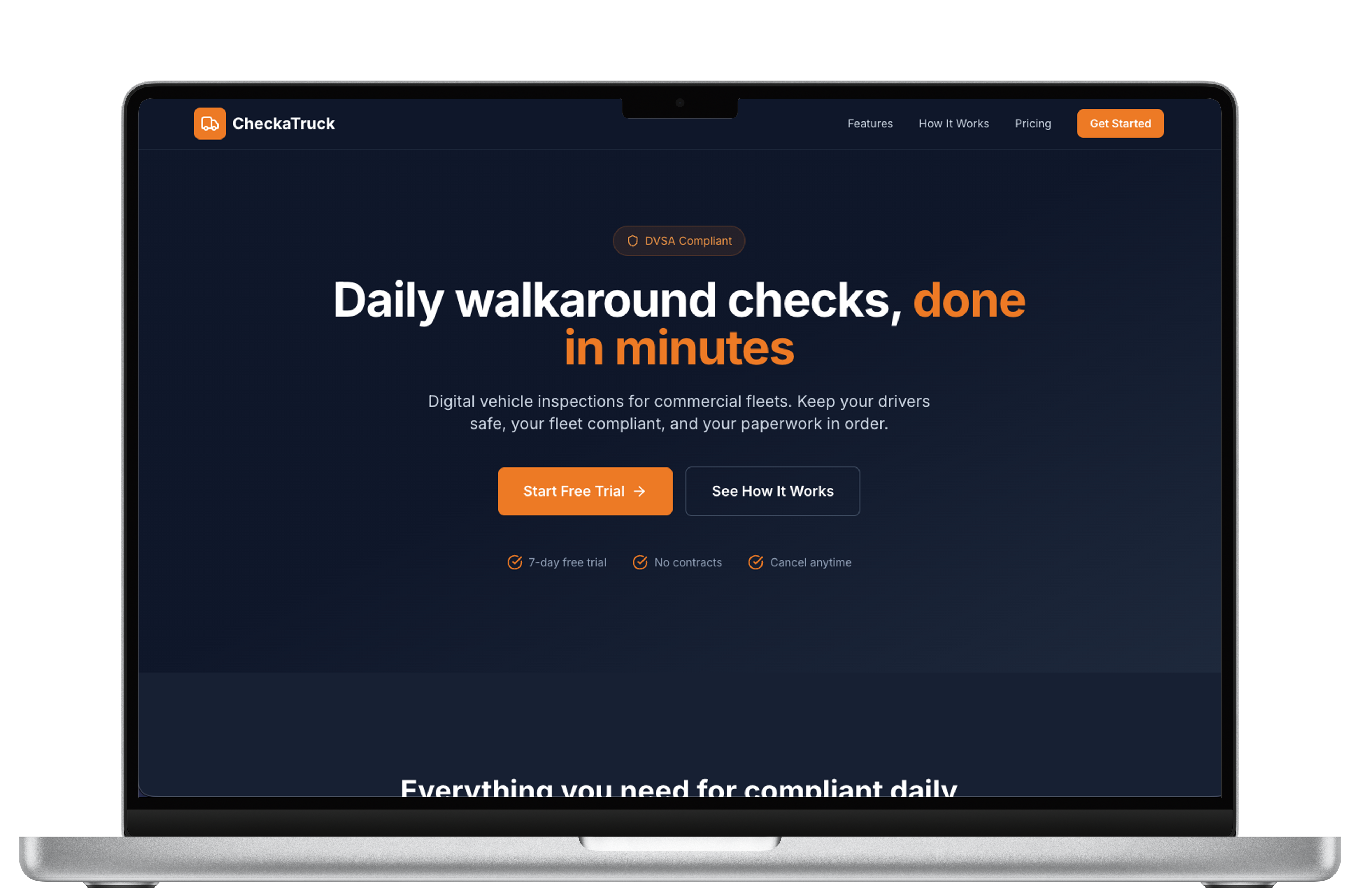CheckATruck desktop mockup