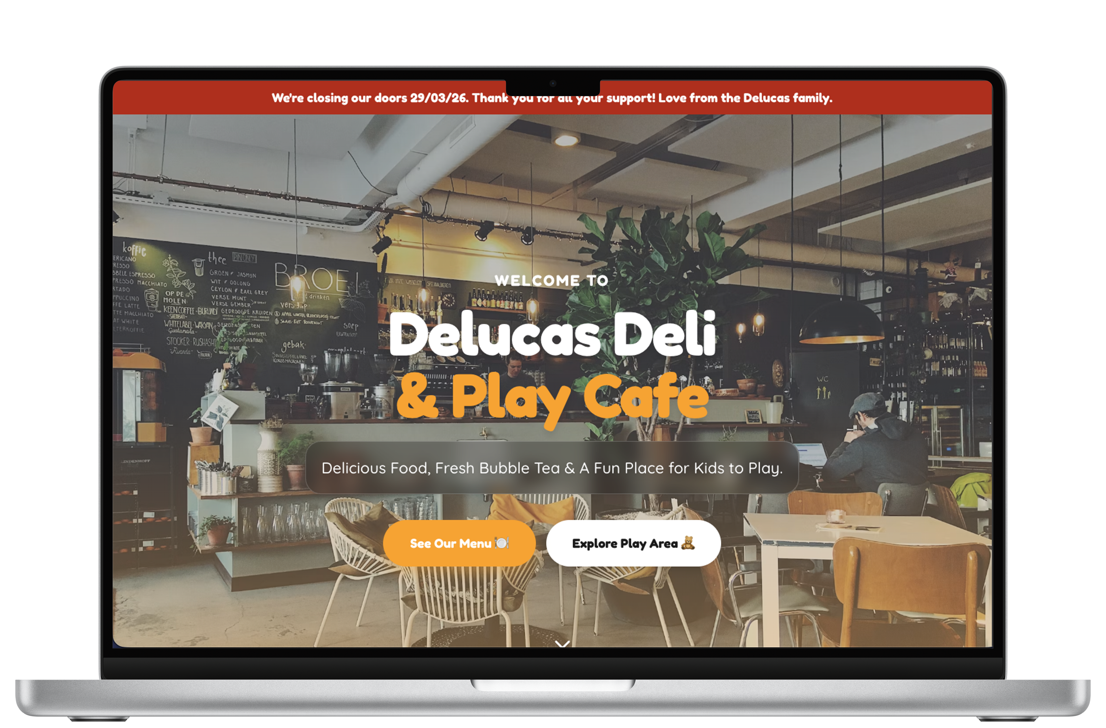Delucas Deli desktop mockup